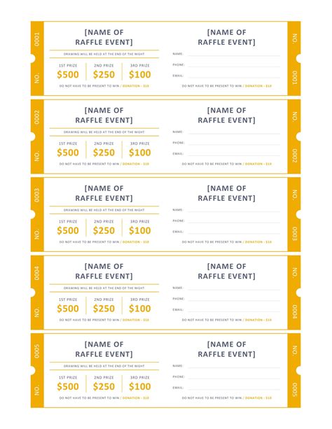 Raffle Ticket Word Template: Download And Create Easily