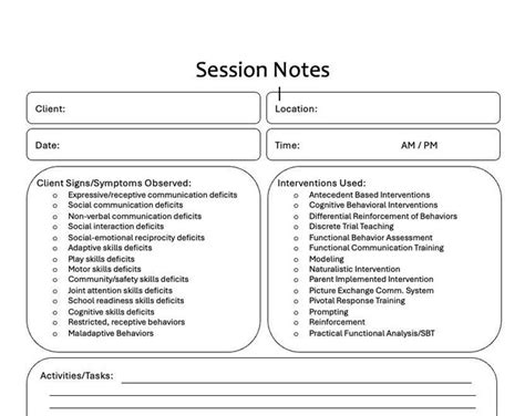 Rbt Session Notes Template For Effective Progress Tracking