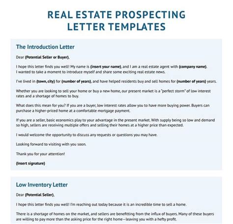 Real Estate Prospecting Letter Templates That Convert