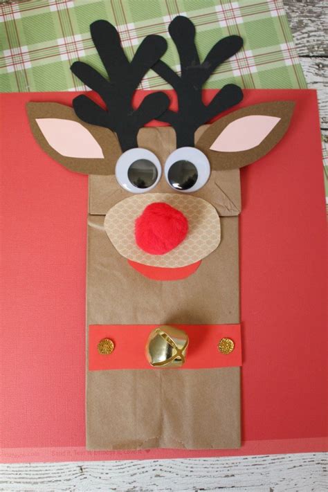 Reindeer Paper Bag Puppet Template For Kids