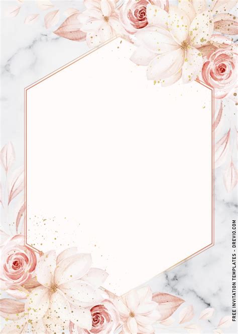 Rose Gold Invitation Template Printable Blank Design