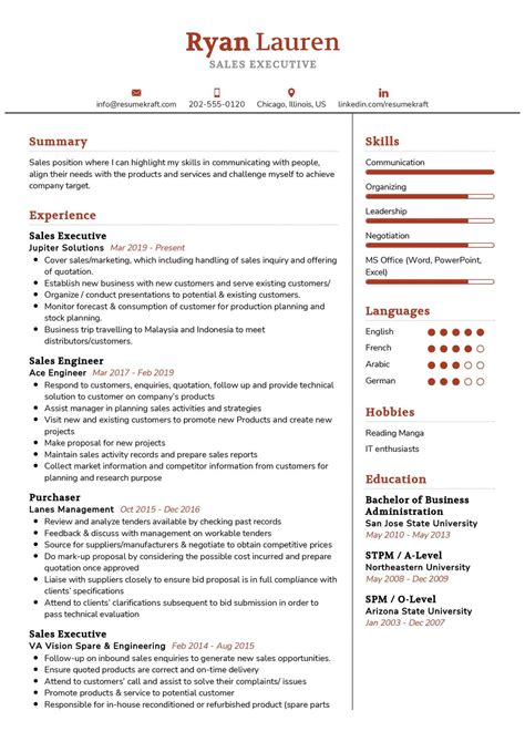 Sales Executive Resume Template And Writing Guide