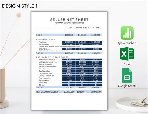 Sellers Net Sheet Template Excel Free Download