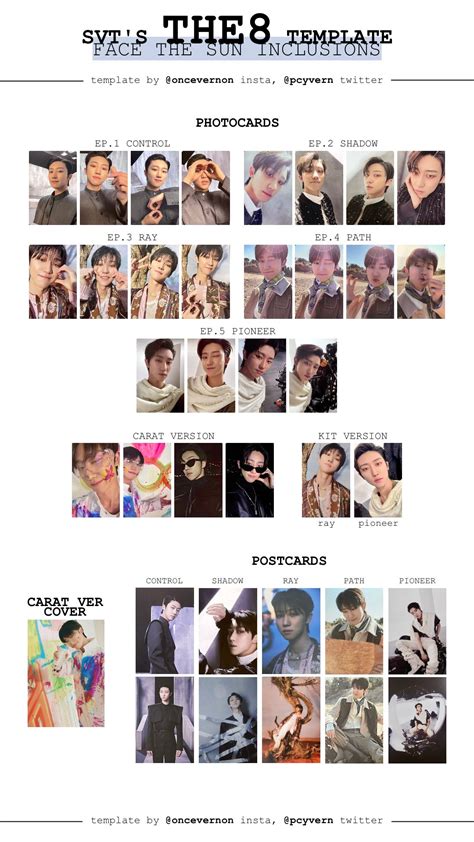 Seventeen Face The Sun Photocard Template Design Guide