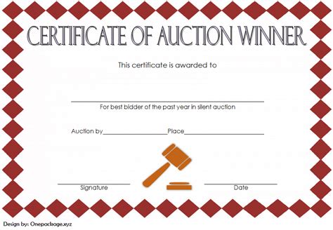 Silent Auction Certificate Template Free Download