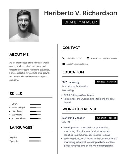 Simple Black White Resume Template For Easy Hiring