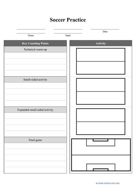 Soccer Practice Plan Template For Coaches