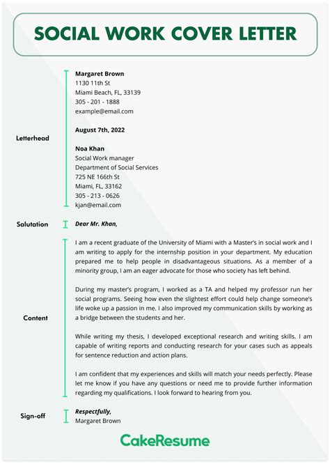 Social Worker Cover Letter Template And Writing Guide