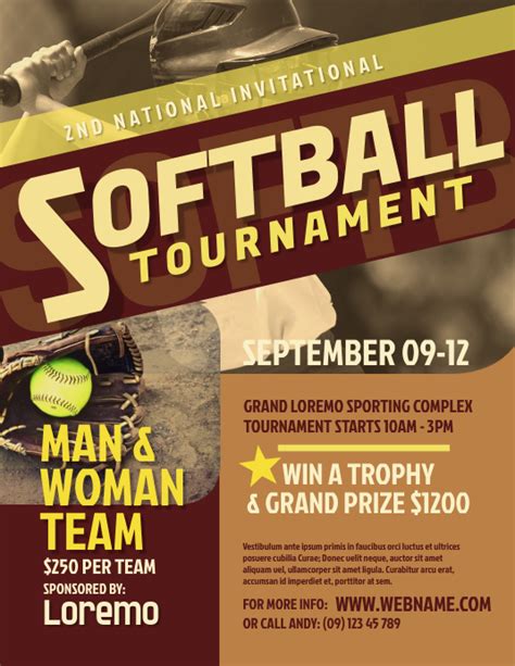 Softball Tournament Flyer Design Template