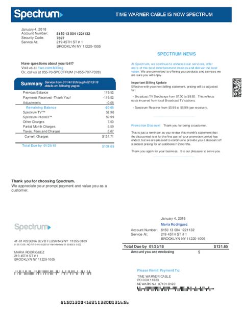 Spectrum Bill Template Download For Easy Payment Tracking