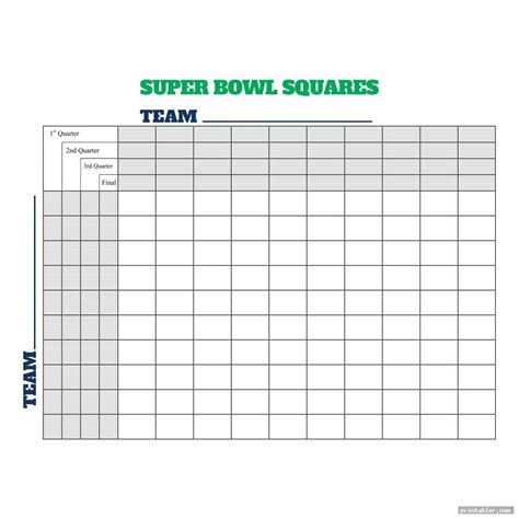 Super Bowl Lvii Squares Pool Template Guide