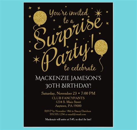 Surprise Party Invitation Template And Ideas