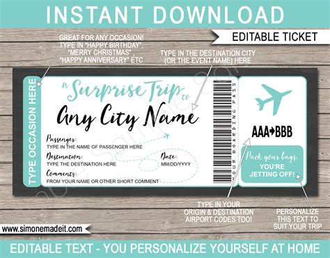 Surprise Trip Announcement Template Ideas