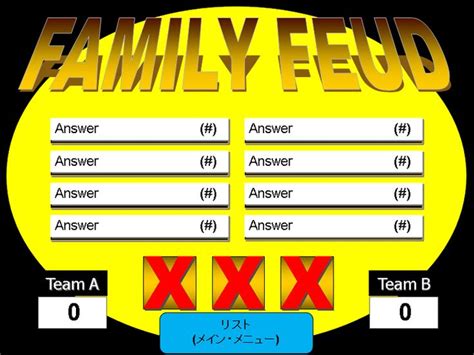 Template Family Feud Board Game Night Fun