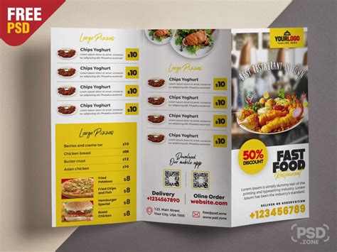 Tri Fold Menu Template Free Download And Customize