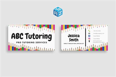 Tutor Business Cards Templates Free Download Designs