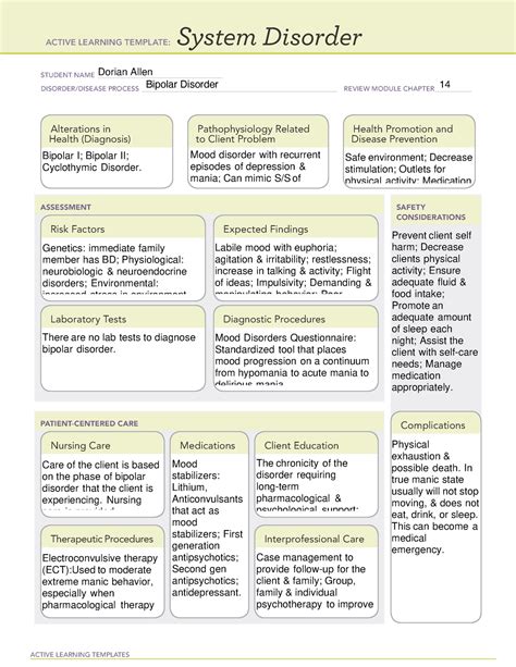 Understanding Bipolar Disorder System Disorder Template