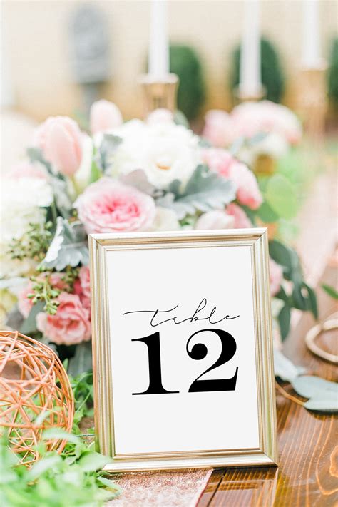 Wedding Table Number Templates For Elegant Reception Settings