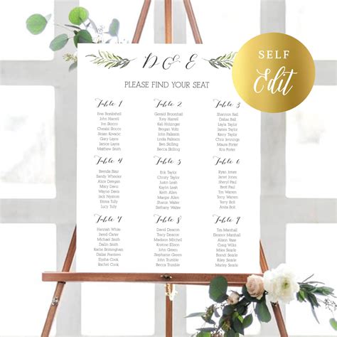 Wedding Table Plan Template Printable Free Download