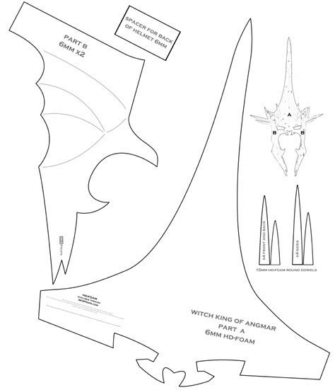 Witch King Helmet Template For Cosplay And Crafting