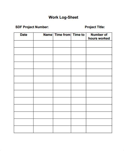 Work Log Template Excel Download Free And Easy