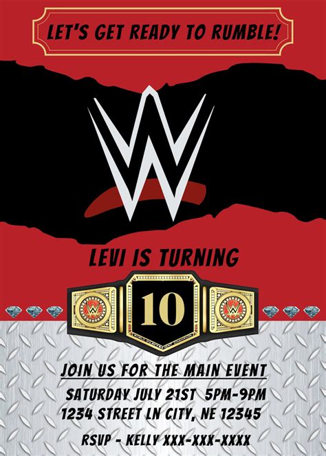 Wwe Birthday Invitations Template Free Download