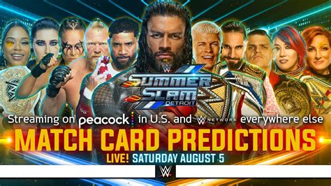 Wwe Summerslam Match Card Template And Predictions