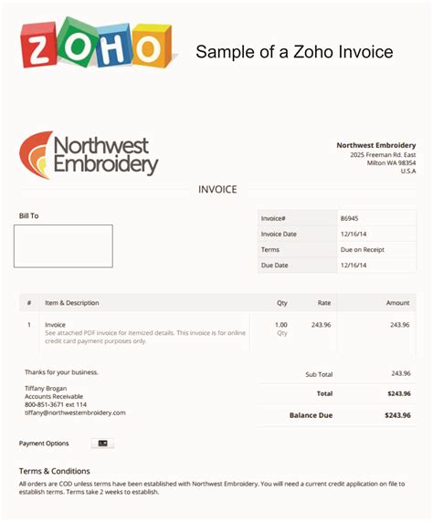 Zoho Free Invoice Template For Small Business Owners